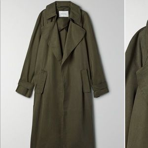 Babaton Aritzia Lawson Green Trench Coat